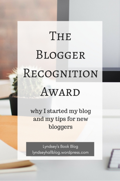 Blogger recognition award Lyndsey's Book Blog